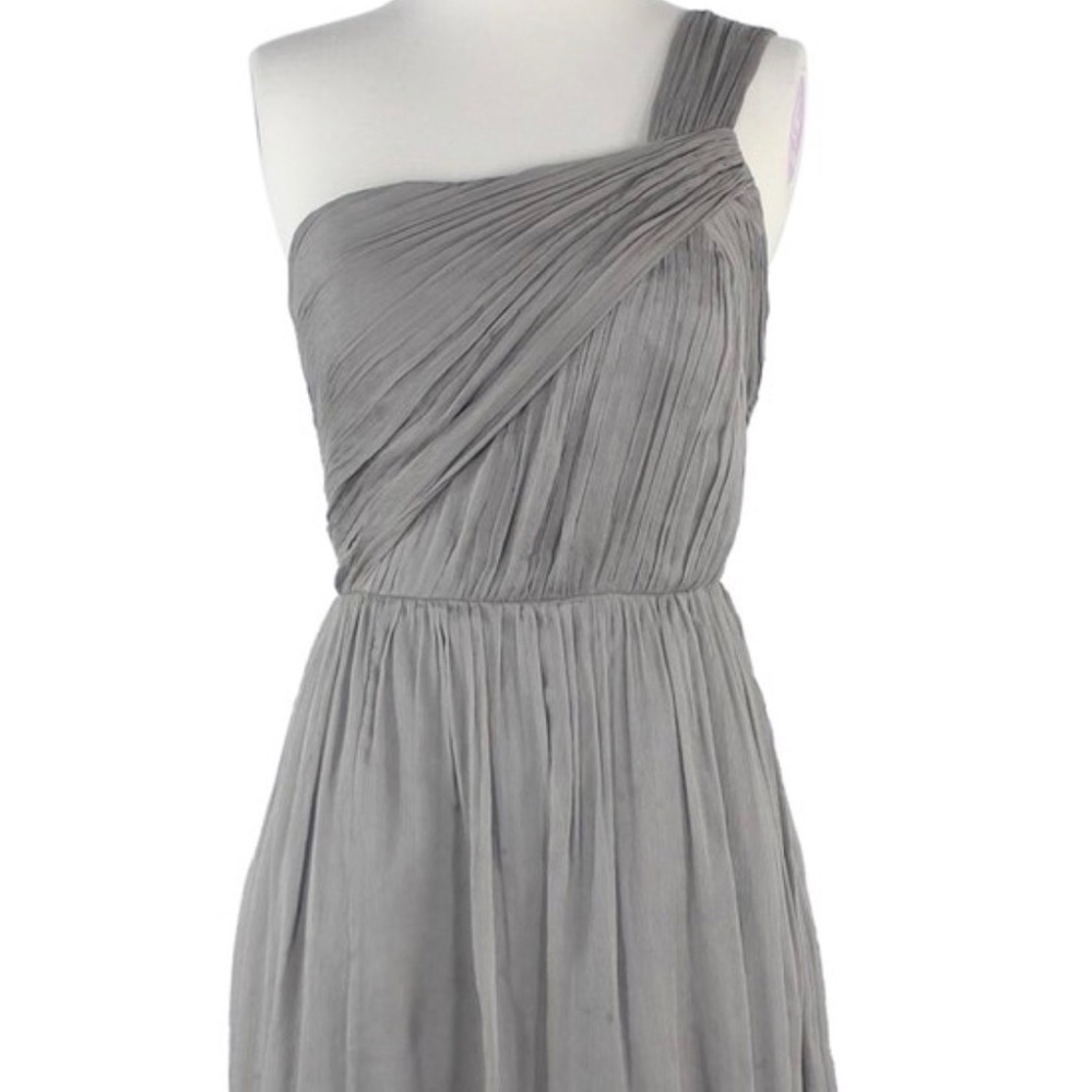 J. Crew Lucienne Grey Silk Chiffon Cocktail Dress